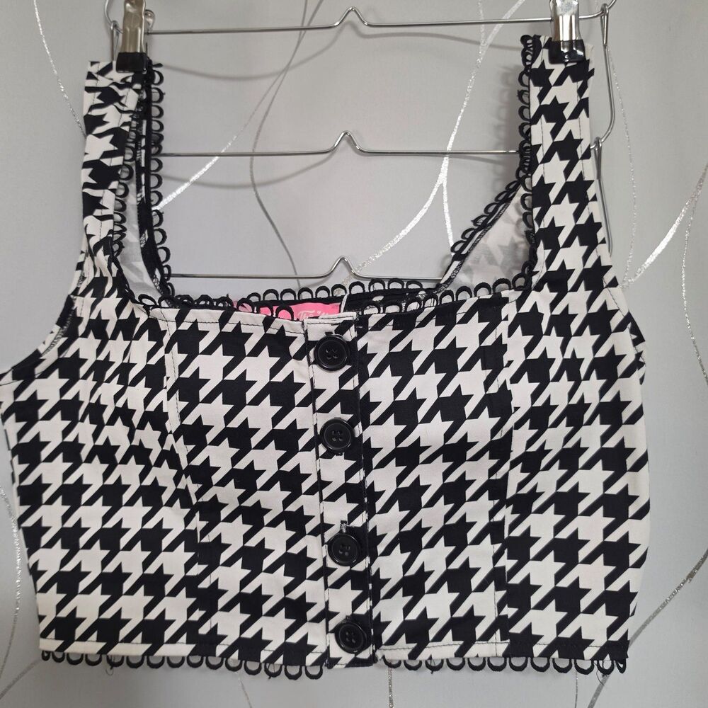 Dolls Kill Sugar Thrillz Houndstooth Crop Top